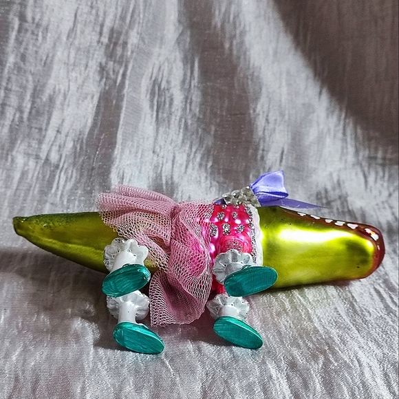 BestPysanky Lady Alligator Crocodile Mercury Glass Vintage Christmas Ornament - Picture 5 of 7